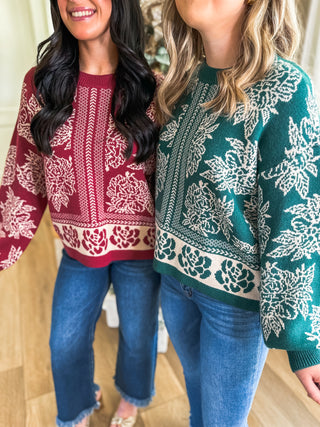 Pine Vintage Garden Sweater