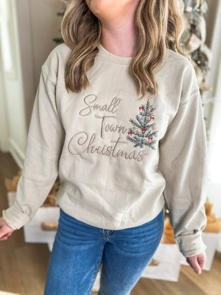 Small Town Christmas Embroidered Sweatshirt