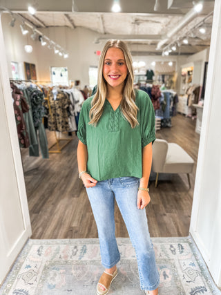 Fern Ruche Braided Top