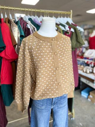 Camel Tiny Stitch Cardigan