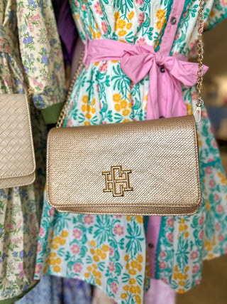 Woven Gold Bryn Clutch/Crossbody | Caroline Hill
