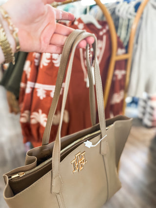 Taupe Heath Pebble Texture Tote Bag