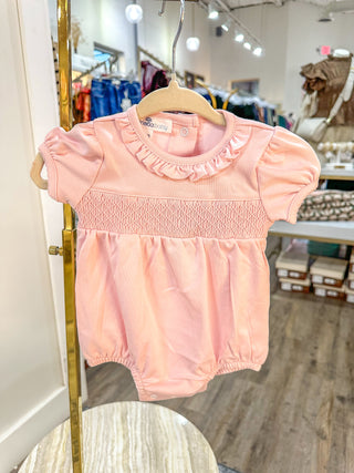 Rosie Smocked Pink Bubble