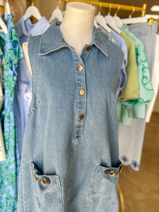 The Blue Perfection Collared Mini Dress