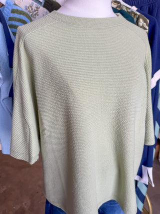 Desert Sage Cloudy Knit 3/4 Sleeve Top