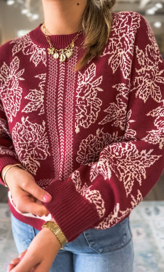 Marsala Vintage Garden Sweater