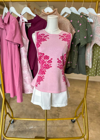 Pink Floral Moment Peplum Top