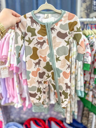 Dog Duck Camo Baby Zippie Pajamas