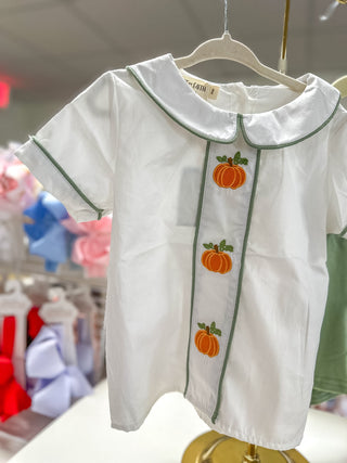 Thanksgiving & Halloween Pumpkin Applique Boys Set