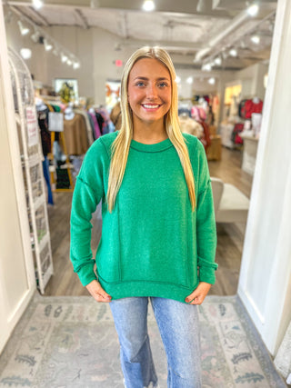DOORBUSTER: Kelly Green Brushed Everyday Ease Pullover