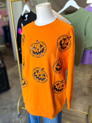 Orange Pumpkin Glow Sweatshirt