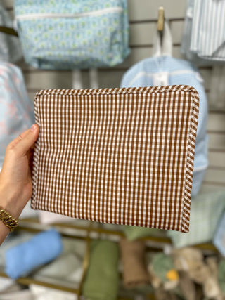 TRVL Coco Gingham Large Roadie Zip Pouch
