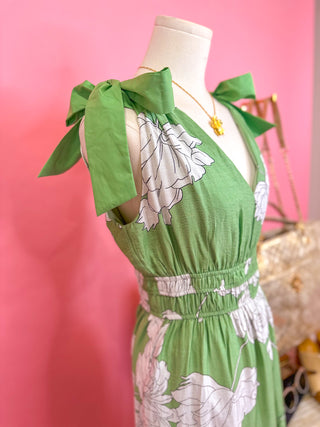 Sage Collins Garden V-Neck Midi Dress