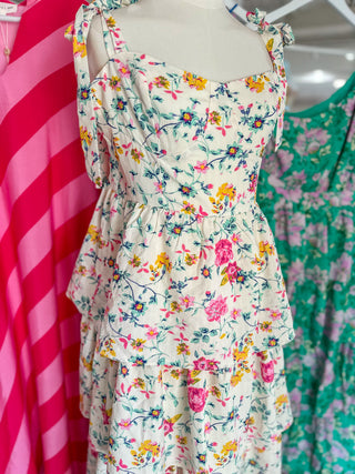 Pink Petal Party Tiered Maxi Dress