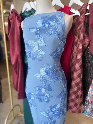 The Something Blue 3D Floral Midi Dress