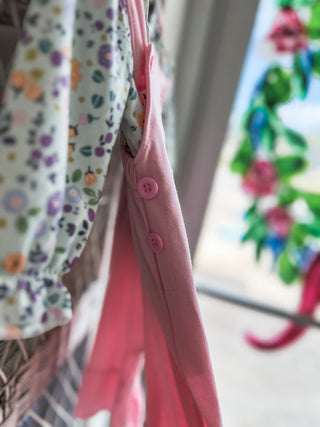 Pink Floral Turkey Applique Romper