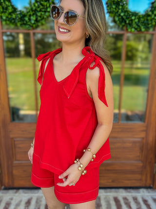 The Red Weekend Away Shorts Set