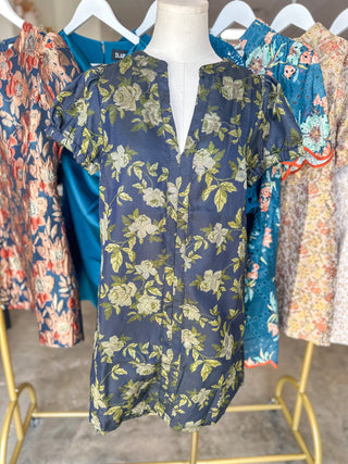 Lovely in Olive Jacquard Mini Dress
