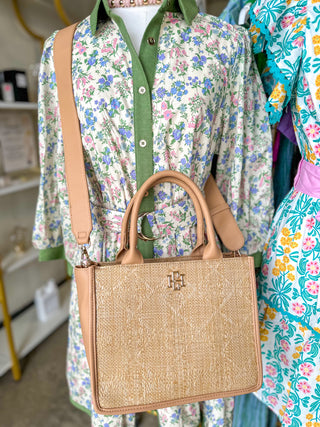 Natural Lattice Ricky Mini Tote | Caroline Hill