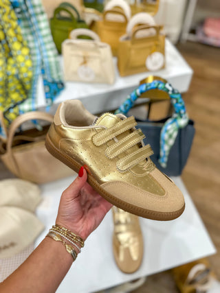 Gold Moral-32 Velcro Sneaker