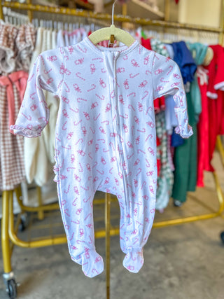 Sweet Peppermint Zipper Footie