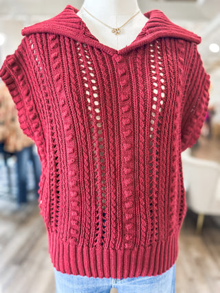 Wine Everyday Neutral Crochet Top