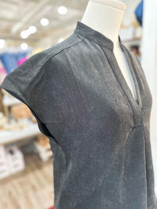 DOORBUSTER: Black Soft Matte Drop Shoulder Blouse