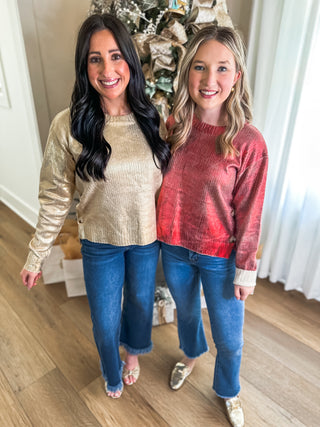 Gold Twinkle Lights Holiday Sweater