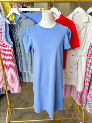 Blue Carolina T-shirt Mini Dress