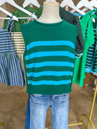 Pine Uptown Stripe Sweater Tank