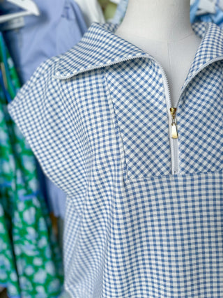 Blue On Repeat Gingham Shorts Set