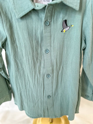 Sage Green Mallard Boys Dress Shirt