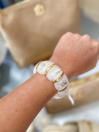 White Talia Bangle Bracelet