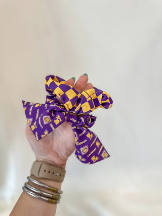 Purple/Gold Scrunchie Set