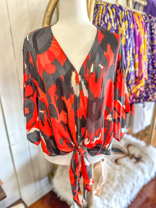 UL Spirit Abstract Kimono Sleeve Top