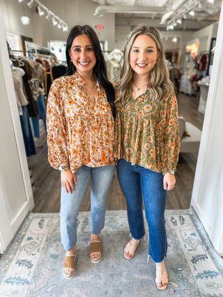 Cream Multi Floral Boho Tassel Blouse