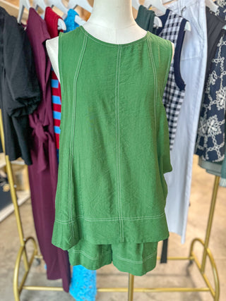 Forest Green Festival Days Are Happy Days Shorts Set
