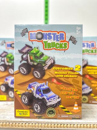 Monster Trucks W/ Customizable Stickers