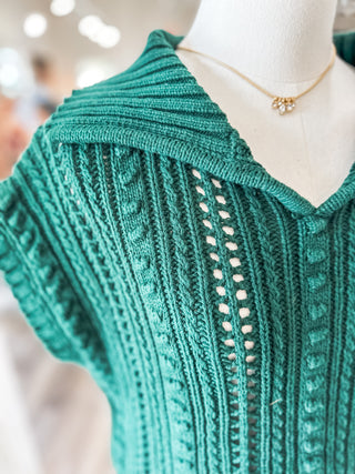 Sea Green Everyday Neutral Crochet Top