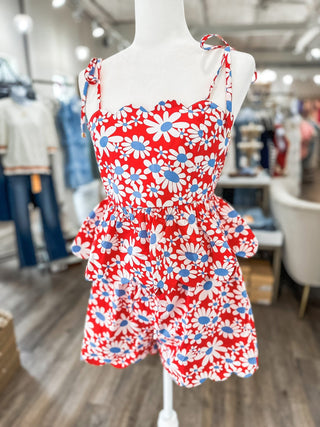 Red & Blue Daisy Dream Shirt & Short SET