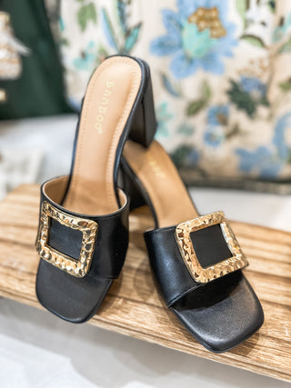 Black Lauren Kickback 21 Slip On Heel