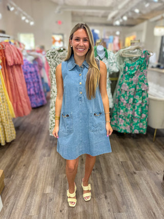 The Blue Perfection Collared Mini Dress