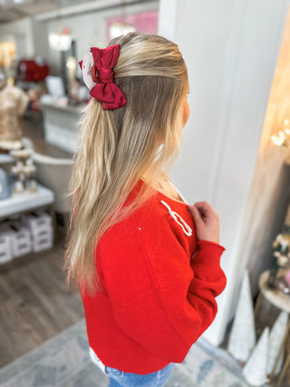Red Pretty Little Bows Cardigan
