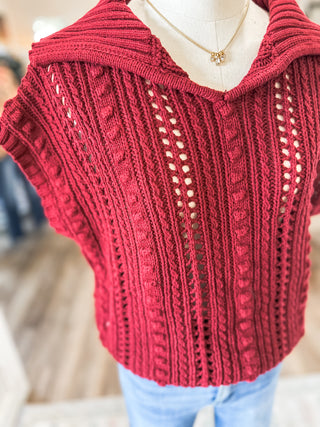 Wine Everyday Neutral Crochet Top