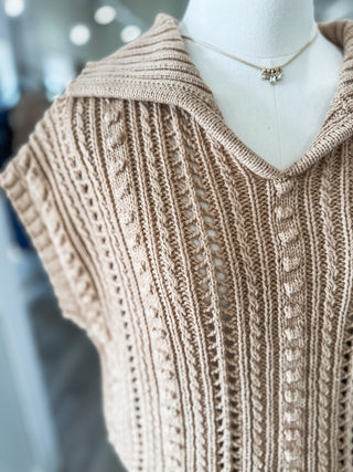 Taupe Everyday Neutral Crochet Top