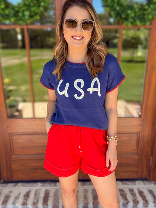 The Navy USA Dreaming Knit Sweater Top