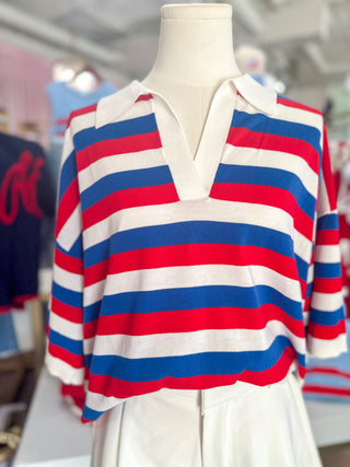 The Freedom Stripe Polo Top