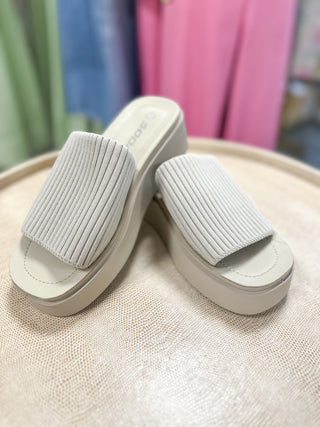 Nude Stretch Fabric Summer Casual Slides