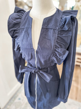 Twirl Me Navy Mini Dress