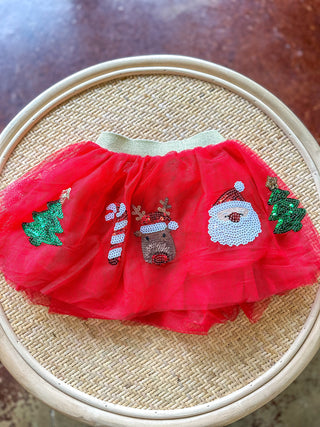 Red Christmas Sequin Tutu
